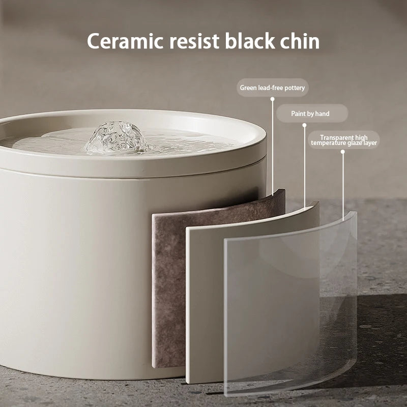 Ceramic Water Fountain - Filtered Fresh Water