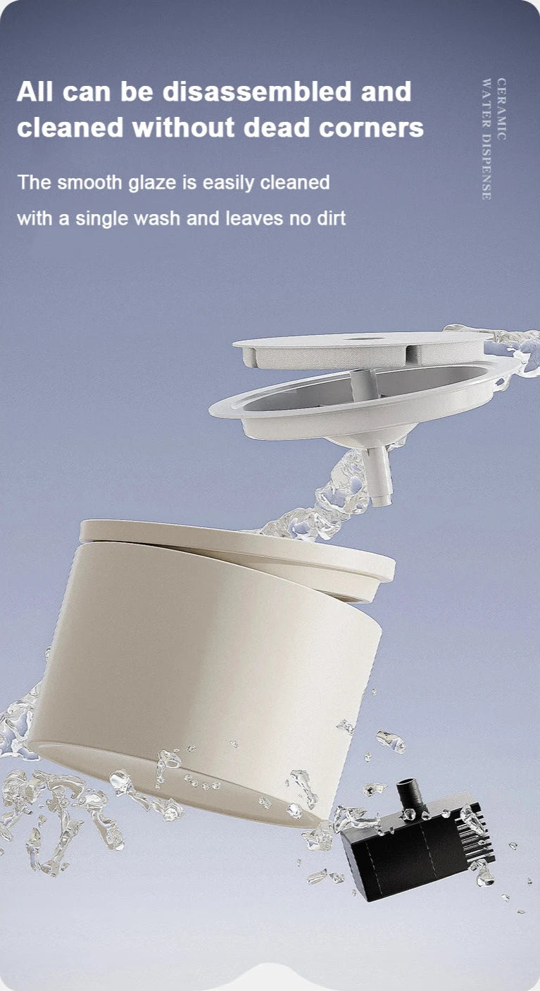 Ceramic Water Fountain - Filtered Fresh Water