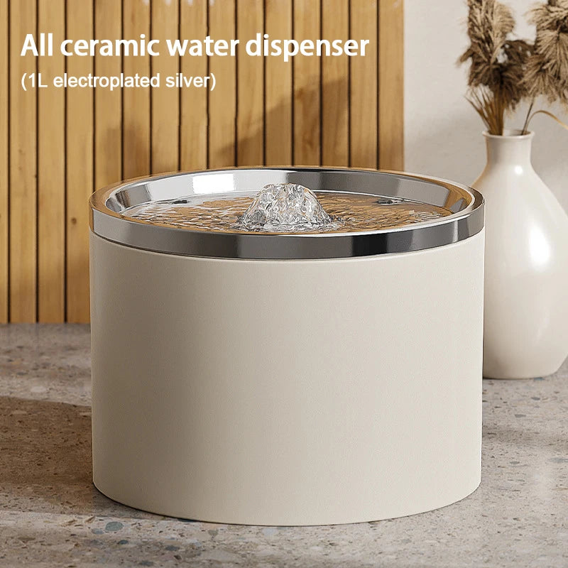 Ceramic Water Fountain - Filtered Fresh Water